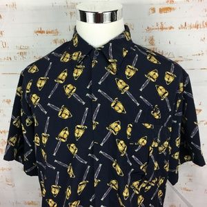 Vintage Phat Farm Mens Chainsaw Button Up Shirt L